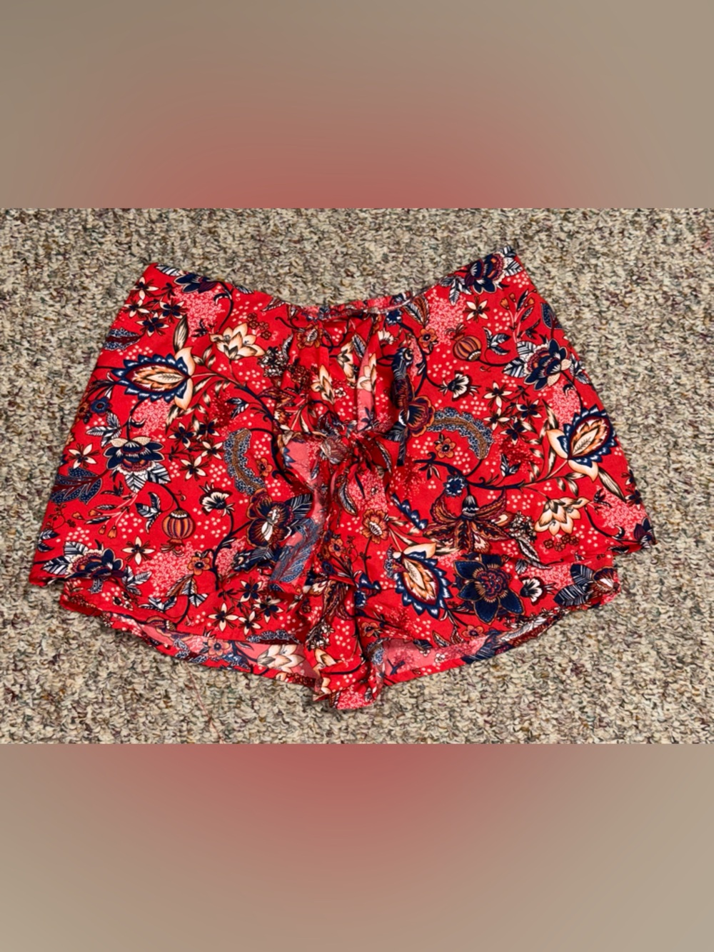 Women's Bog collective size large Red Floral‎ Shorts summer boat beach casual
